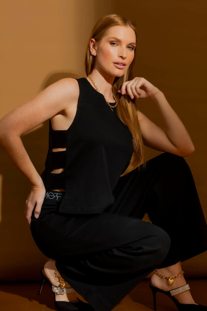 Black Cut Out Top