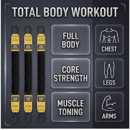 225LBS Heavy Duty Resistance Band Set with Handles – Portable Home Gym Workout Equipment for Full Body Training