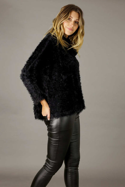 Black Plush Cowl Overtop