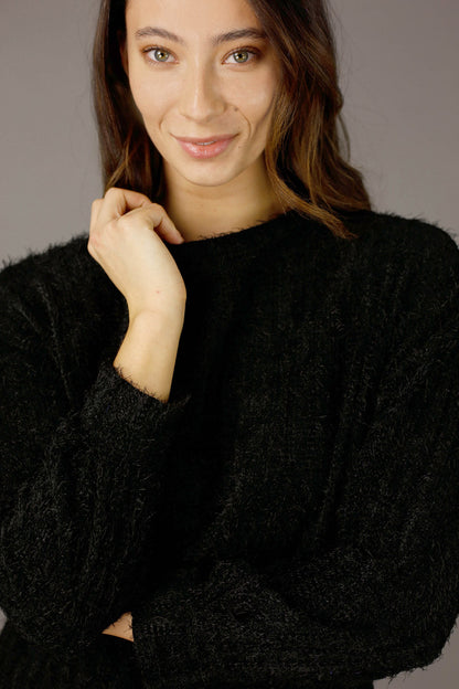 Black Eyelash Knit Genie Jumper - FINAL SALE
