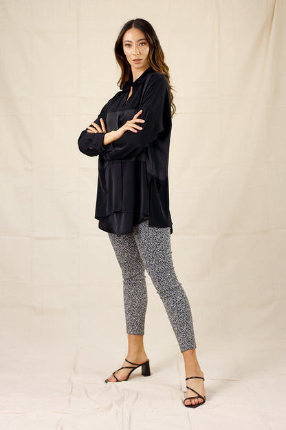 Black Soft Touch Splice Shirt - SALE