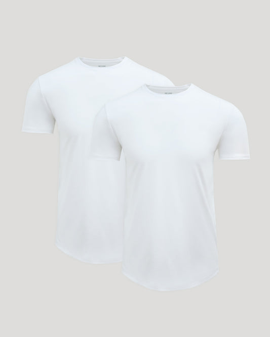 Pima Cotton Blend Curved Hem Crew 2-Pack
