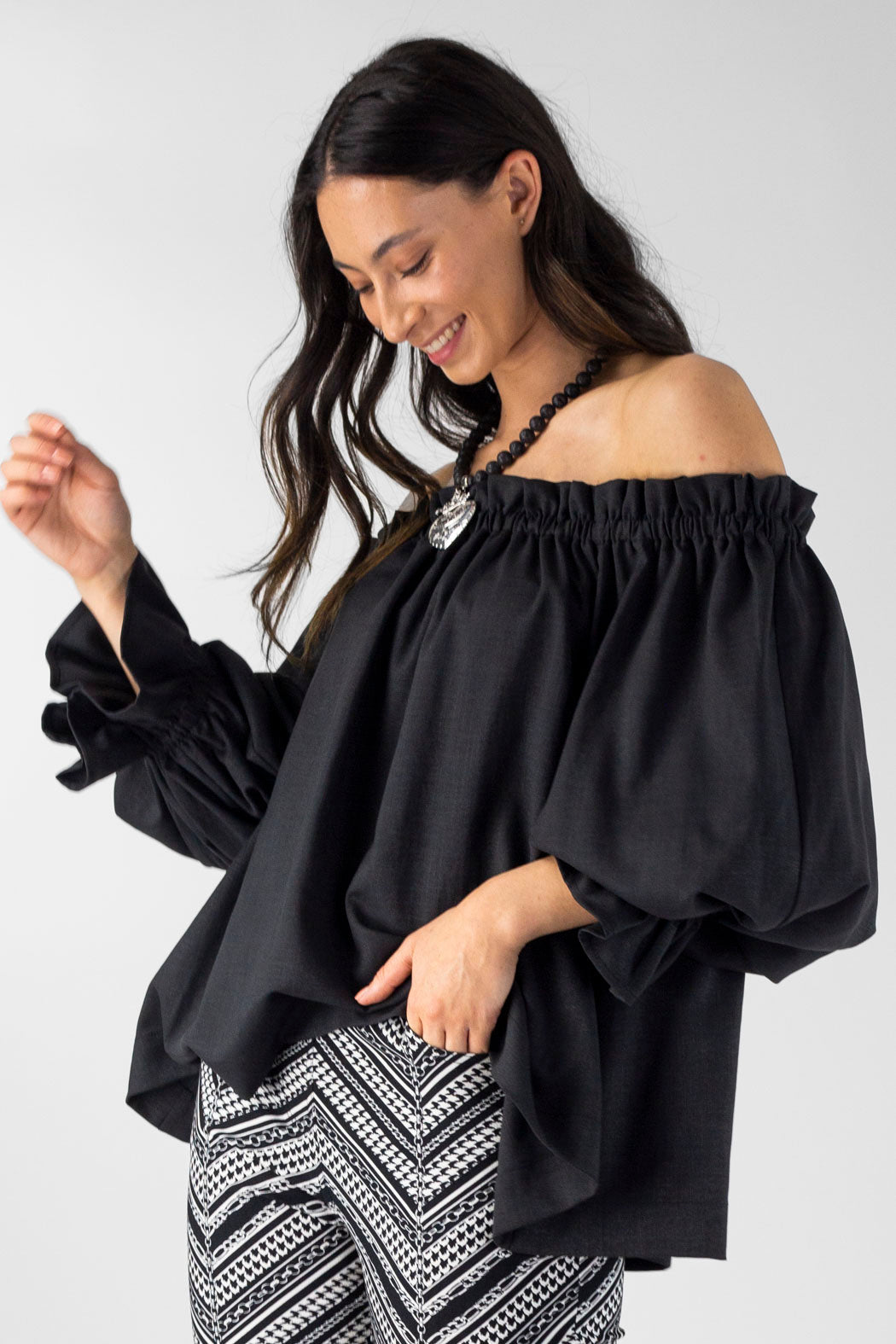 Black Shimmer Top - FINAL SALE