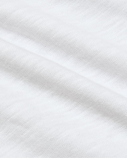 Womens White Relaxed Slub V-Neck Tee