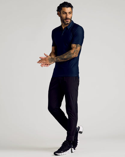 Navy Short Sleeve Tall Active Polo
