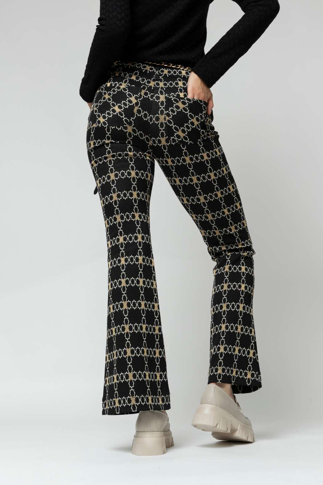 Black Gold Ponte Flare Pant - Sale