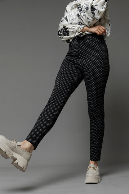 Black Spot Jacquard Slim Pant