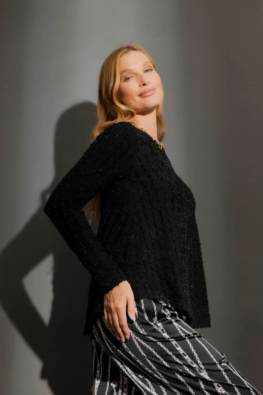 Black Knit Bell Top