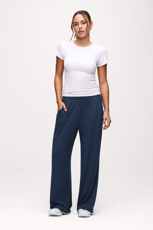 Slinky Rib Lounge Pant | Navy