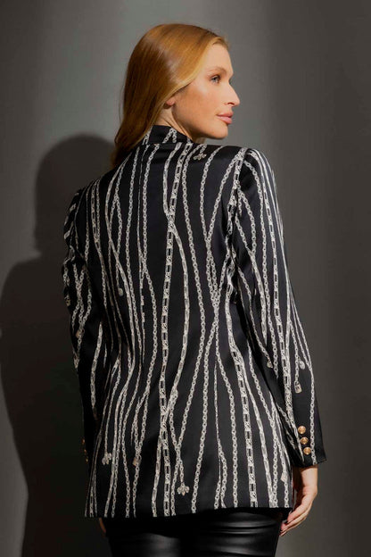Black Chains Print Blazer Black Chains