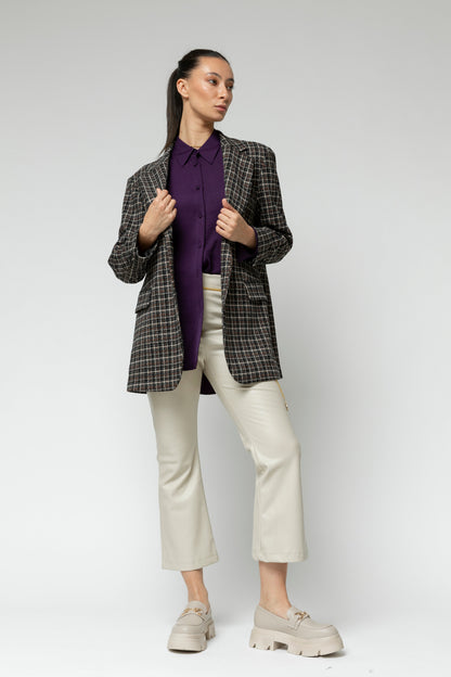 Black Check Oversized Blazer