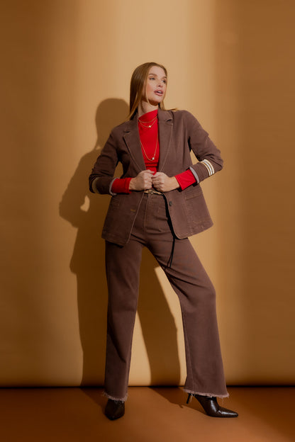 Brown Denim Blazer