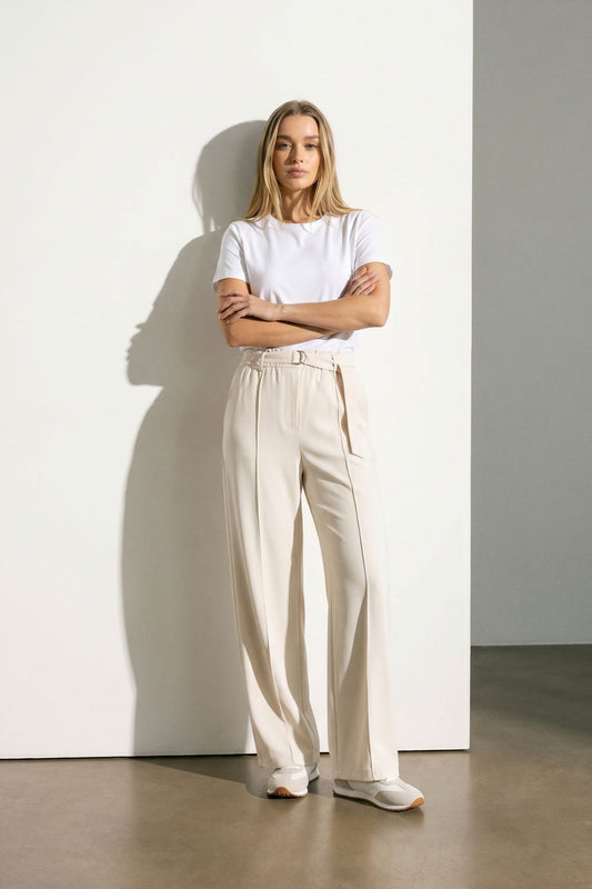 Beige Euro Pintuck Pant