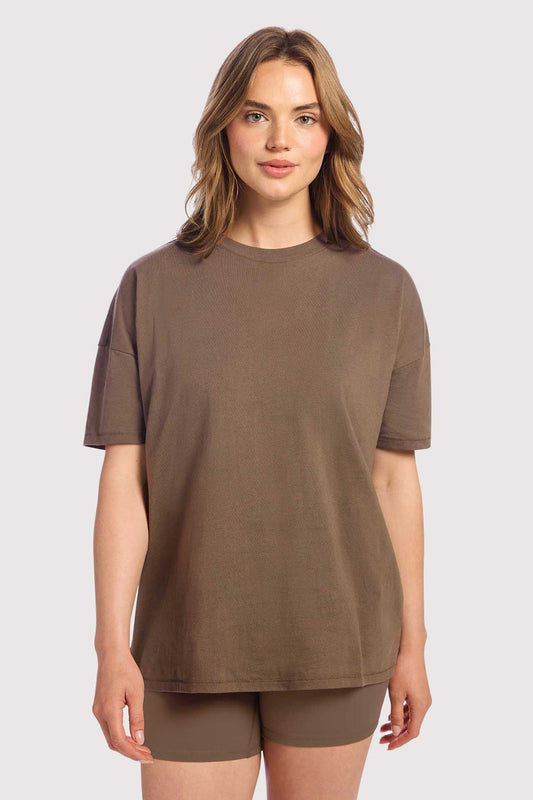 Soft Cotton Oversized Tee | Mocha