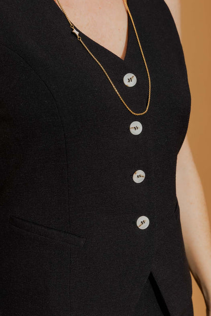 Black Arch Tailored Vest