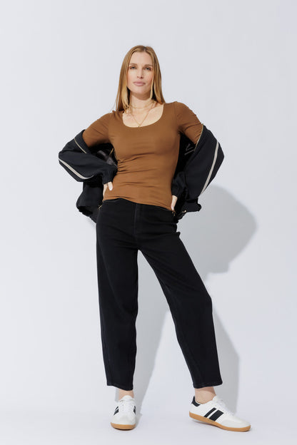 Brown Tencel Doubled Top