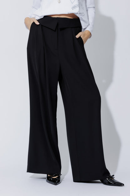 Black Euro Fold Over Pant
