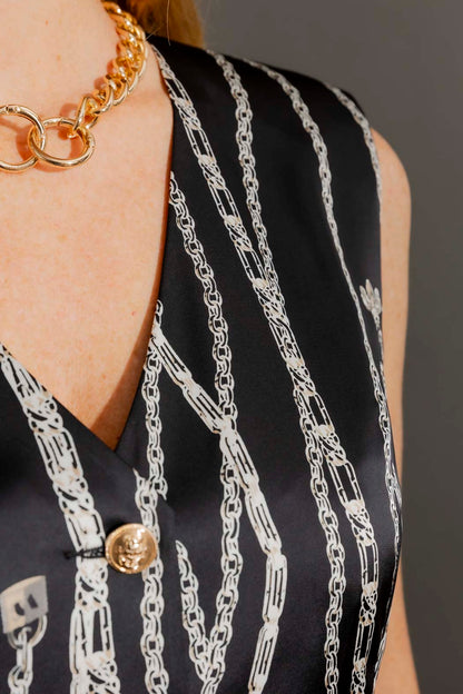 Black Chains Tailored Vest Black Chains
