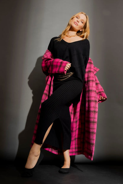 Black Rib Knit Skirt Black S