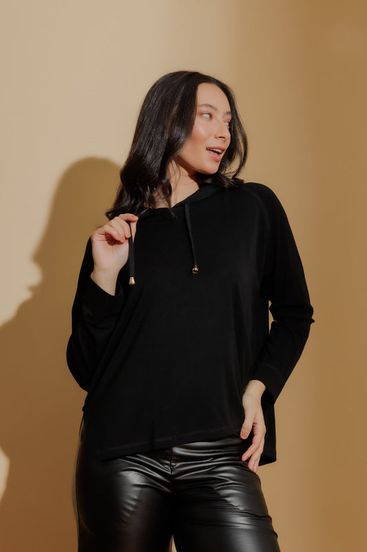 Black Tencel Hoodie