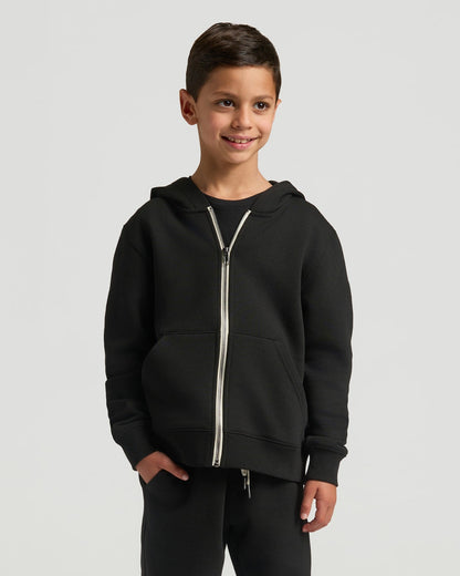 Boys Black Full Zip Fleece Hoodie & Jogger 2-Pack