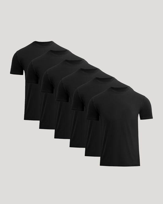 All Black Short Classic Crew Neck 6-Pack