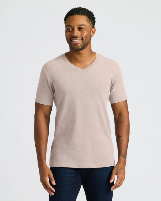 Light Heather Slate Mauve Classic V-Neck