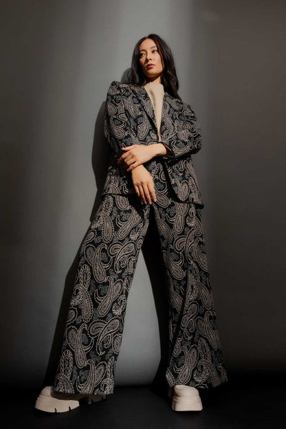 Black Paisley Jet Culotte