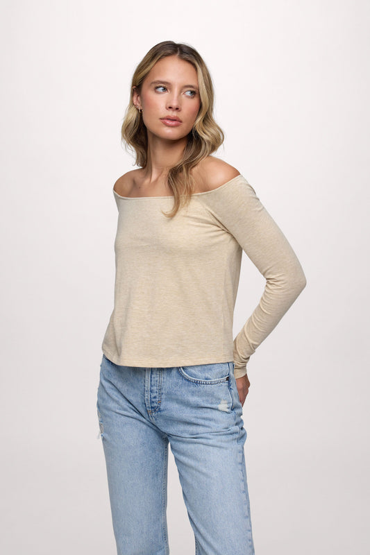 Ease Long Sleeve Top | Heather Oat