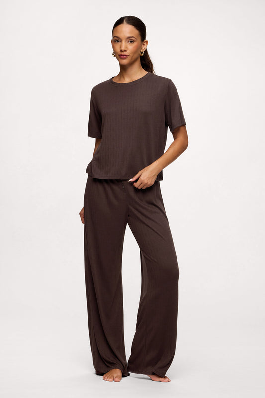 Tree Pointelle Pajama Set with Sleep Mask