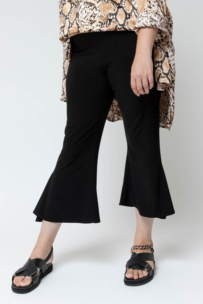 Black Superior Jersey Crop Flare Pant