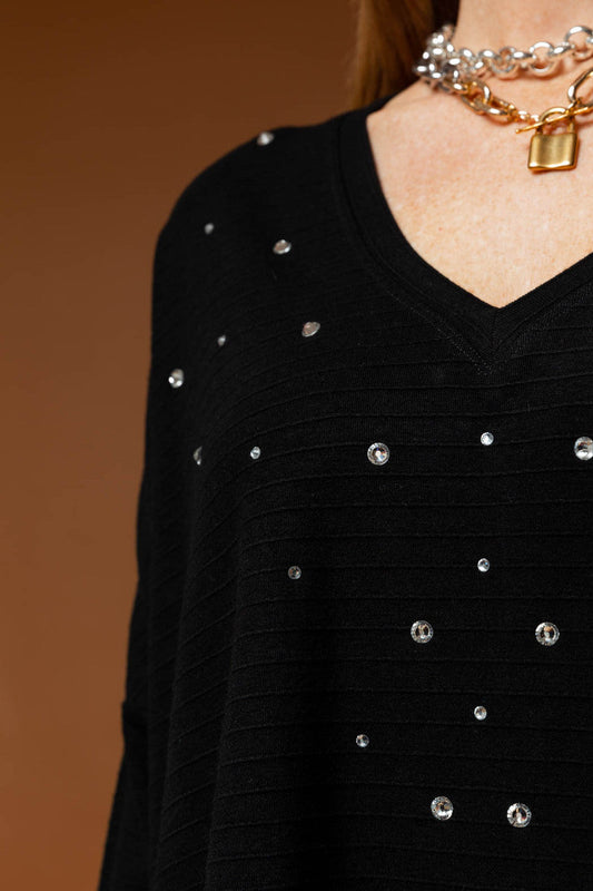 Black Ava Diamante Jumper