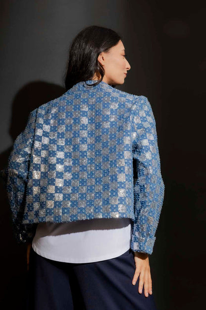 Chambray Denim Sequin Jacket