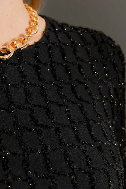 Black Knit Bell Top